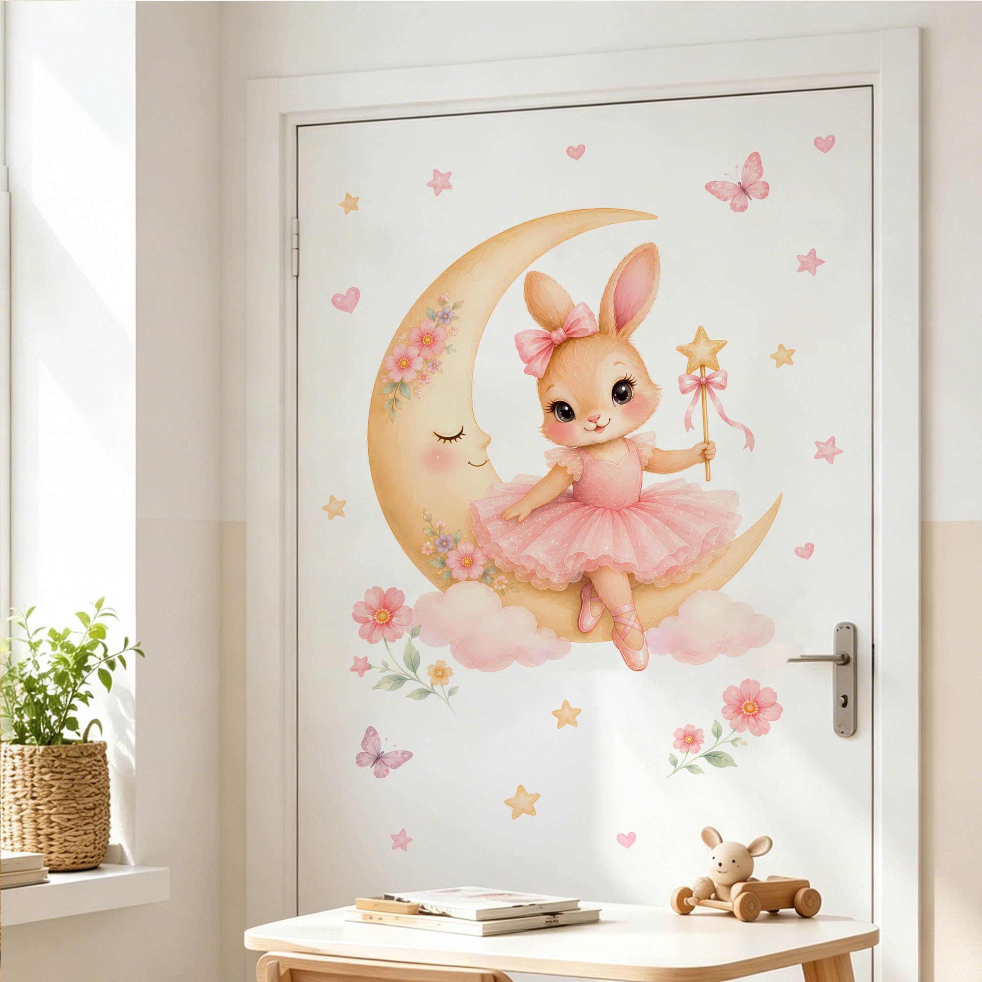 Watercolor Ballerina Bunny Moo - Baby Nursery Decor Girl review and price