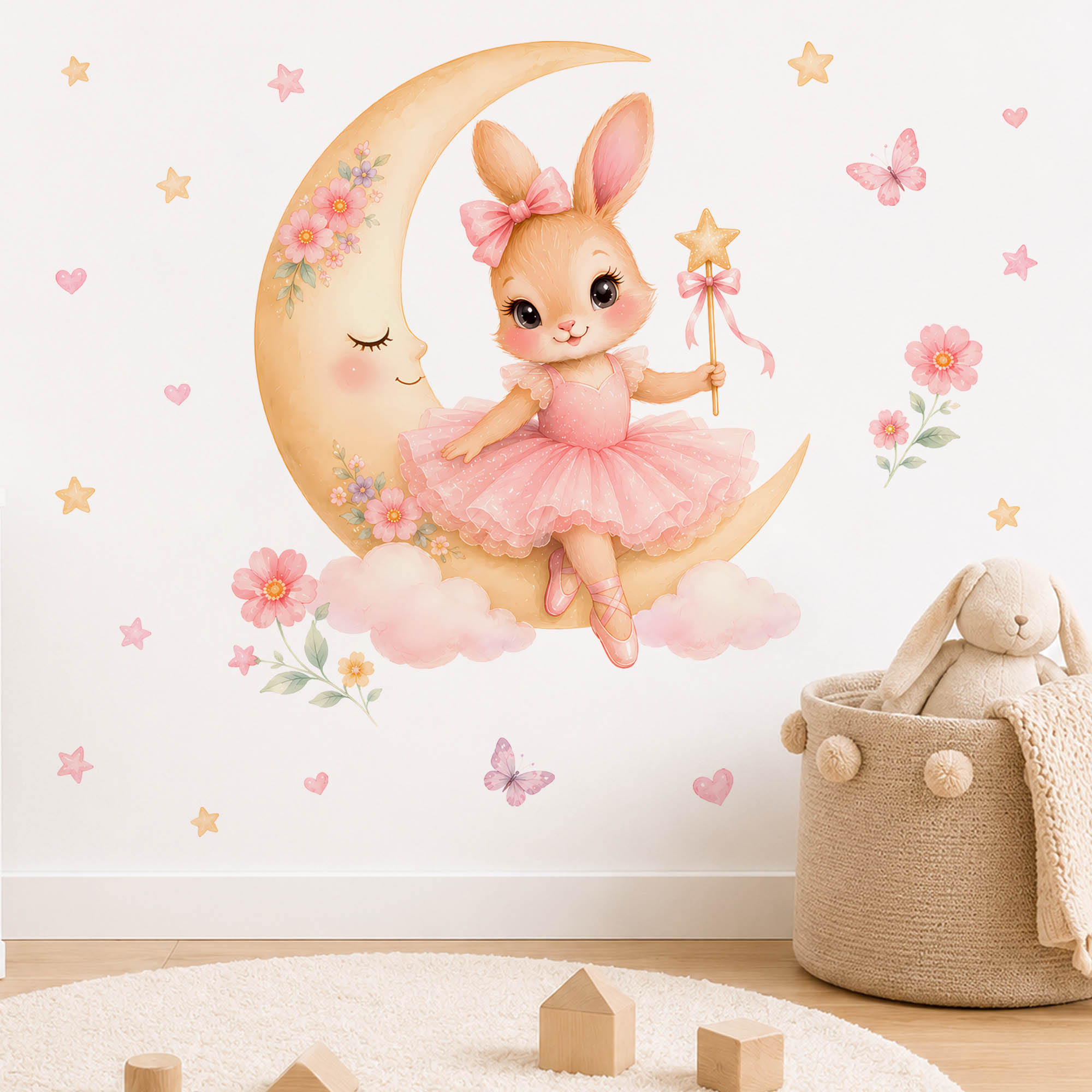 Watercolor Ballerina Bunny Moo - Baby Nursery Decor Girl review and price
