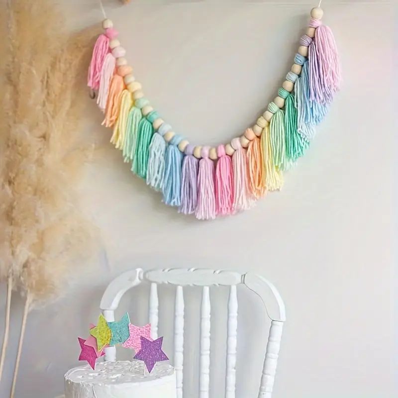 1pc Boho Colorful Rainbow Tass - Baby Nursery Decor Girl review and price